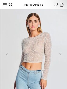 NWT Retrofete Torrey Sequin Top Size XS